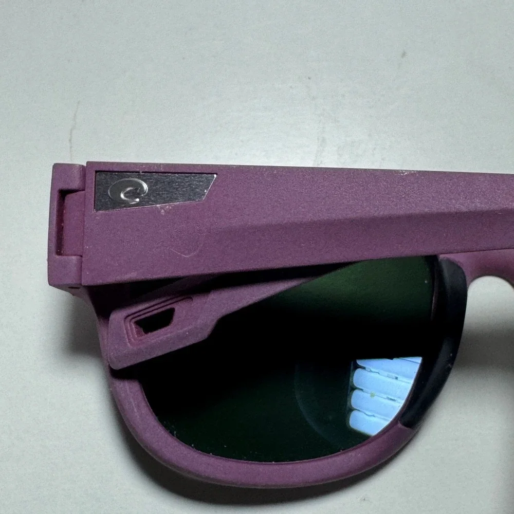 Costa Del Mar Pescador Sunglasses Matte Purple Green Mirror Lenses 06S9084-0155
